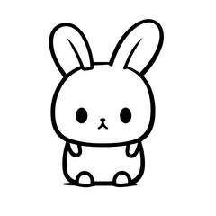 cute bunny doodle illustration