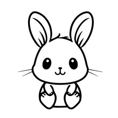 cute bunny doodle illustration