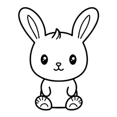 cute bunny doodle illustration