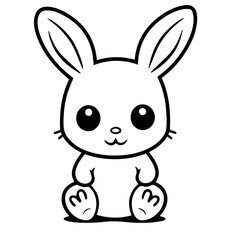 cute bunny doodle illustration