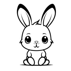 cute bunny doodle illustration