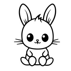 cute bunny doodle illustration