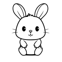 cute bunny doodle illustration