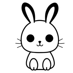 cute bunny doodle illustration