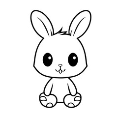 cute bunny doodle illustration