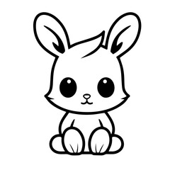 cute bunny doodle illustration