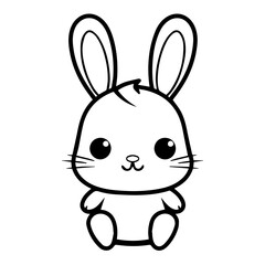 cute bunny doodle illustration