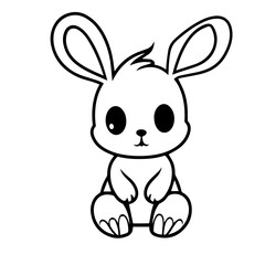 cute bunny doodle illustration