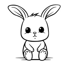 cute bunny doodle illustration