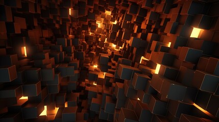 Fototapeta premium fantastic chaotic 3d cube future light background