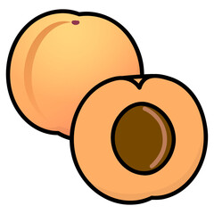 太い線で描かれたカットイラスト / カットしたあんず