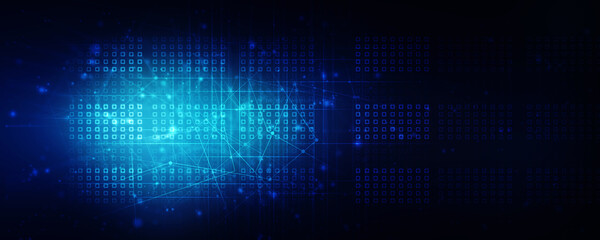 2d illustration Abstract futuristic electronic circuit technology background