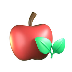 organic fruit 3d ecology icon for world environment day or save earth campaign