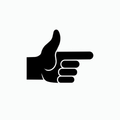 Finger Icon Pointing Right. Illustration of Direction Pointer As Simple Vector Sign & Trendy Symbol for Design and Websites, Presentation or Apps.  