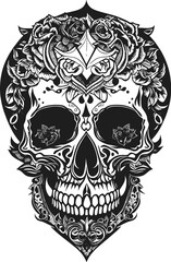 Flat Black Skull and Floral Tattoos - Express Your Inner Rebel