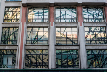 Obraz premium Windows of a building with abstract markings, Paris, France