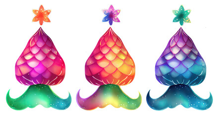 Watercolor party hats three different types on white backhround, Watercolor, Sealife, Oceanlife, decoration, Clipart, decorative elements, birthday party items