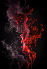 Obraz premium Black and red smoke on a dark background. AI Generated