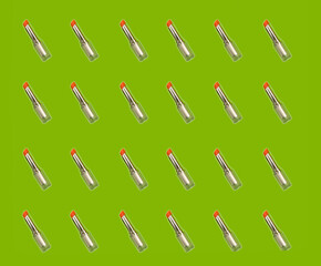 Collage of green color with lipsticks