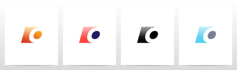 Negative Space With Stripes Letter Logo Design O