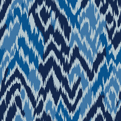 Ikat mood seamless pattern. Vector illustration background