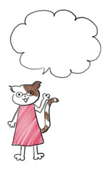 Cute cat with a balloon