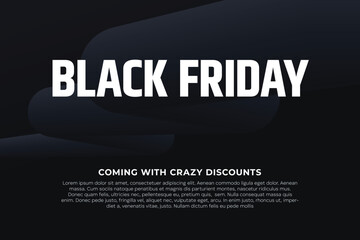 Black Friday banner design on 3d background.