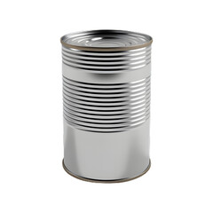 One closed tin can isolated on white