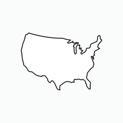 Map USA. Geography, Territory. United States of America - Vector.   