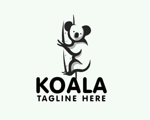 silhouette koala adhere logo icon symbol design template illustration inspiration