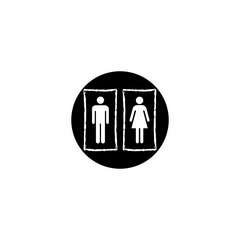 Male and female toilet icon isolated on transparent background