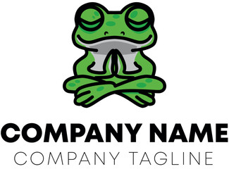 Frog doing a yoga meditating, Logo Concept for Yoga and meditating studio