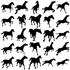 Bundle of assorted horse silhouette illustrations part 2