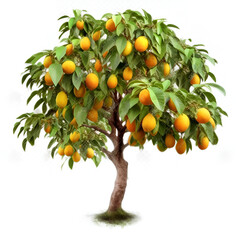 orange tree with fruits generative AI
