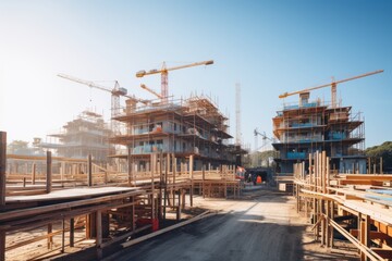 Bustling Construction Site, Generative AI