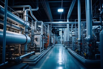 Fototapeta premium Chemical Plant With Large Scale Reactor, Generative AI