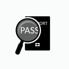 Passport Checking Icon. Citizen Verification Symbol - Vector, Sign for Design, Presentation, Website or Apps Elements.