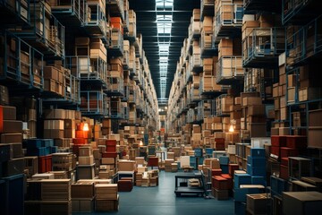 Massive Storage Warehouse, Generative AI - obrazy, fototapety, plakaty