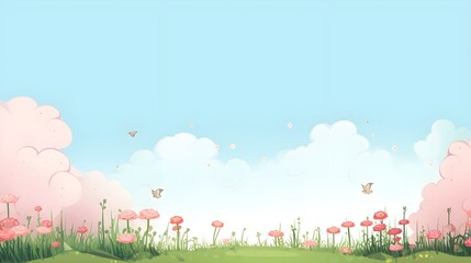sky and floral background