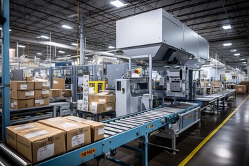 Packaging Facility With Automated Conveyor Line, Generative AI