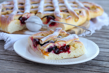 berries and fruit lattice pie