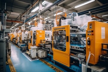  Plastic Injection Molding Factory, Generative AI