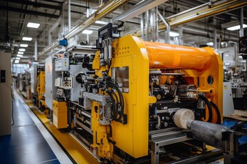 Naklejka premium Plastic Injection Molding Factory, Generative AI