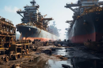 Foto auf Leinwand Shipbreaking Facility, Generative AI © fahmy