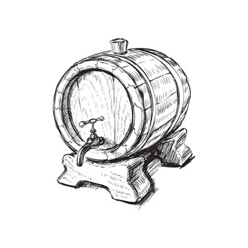 recommend clip art: Hand Drawn Old Wine Barrel Illustration
                    