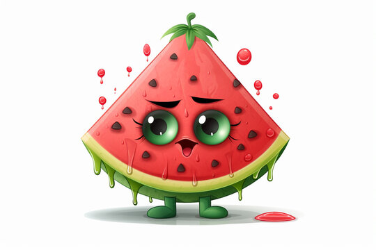creepy watermelon fruit monster , 3d rendering , generative AI