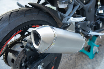 Motorcycle exhaust. Sport. Hobby