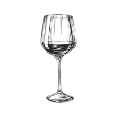 Hand Drawn Illustration Wine Glass