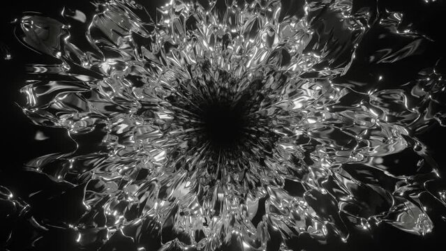 flying through an endless dark tunnel with waves. looped animation. 3d render