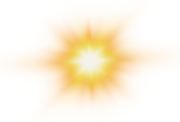 Fototapeta premium Light star gold png. Light sun gold png. Light flash gold png. PNG format. Empty background, no background. summer season beach